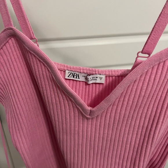 ZARA Rib Top in Chalk Pink - Picture 3 of 4